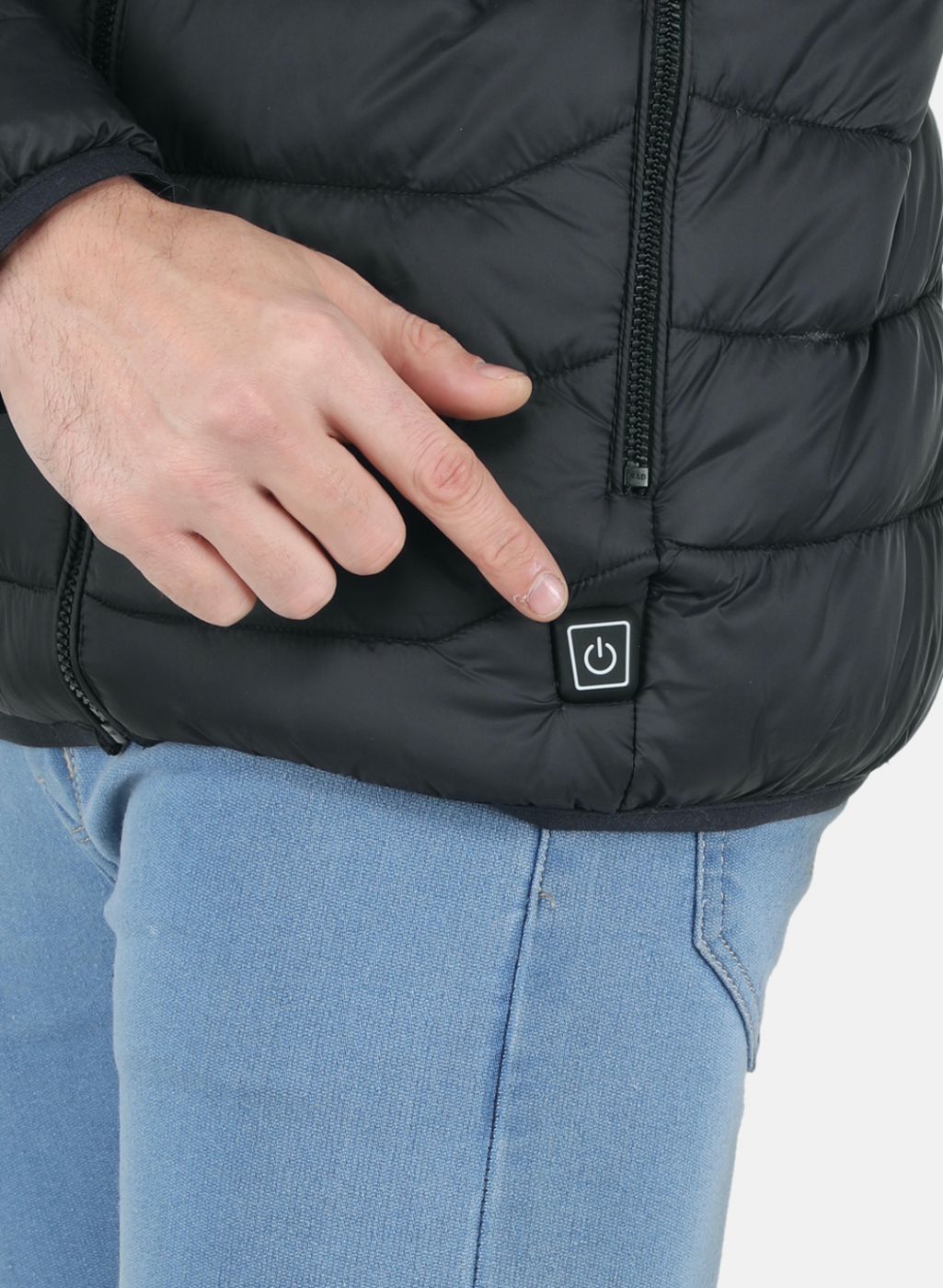 Men NAvy Blue Solid Heating Jacket