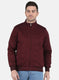Men Maroon Solid Jacket