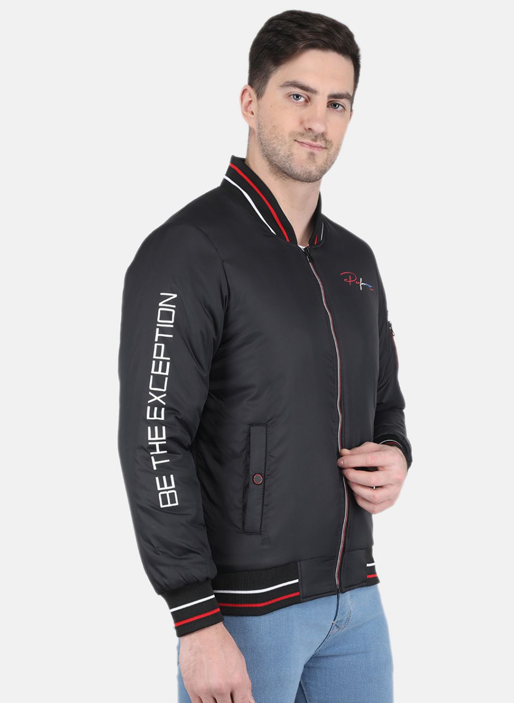 Men Blue Printed Jacket