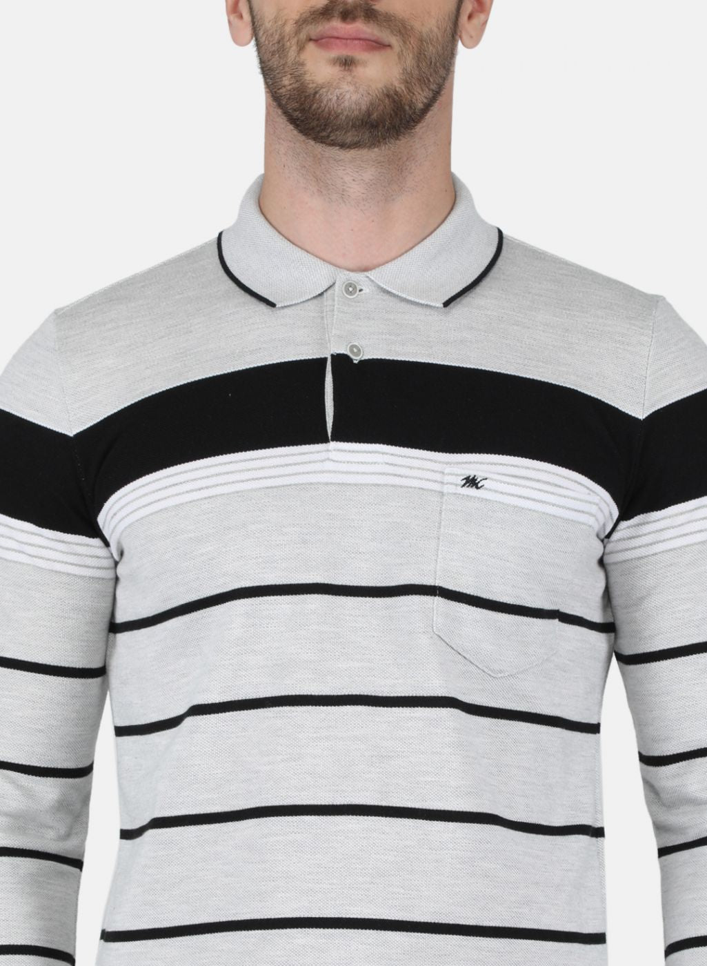 Men Grey Stripe T-Shirt