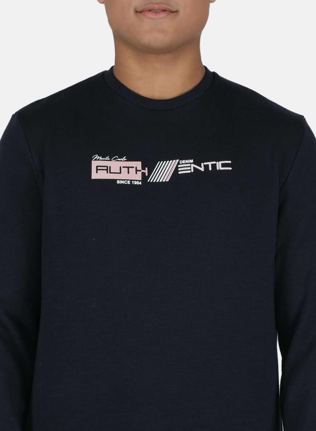Men NAvy Blue Solid Sweatshirt