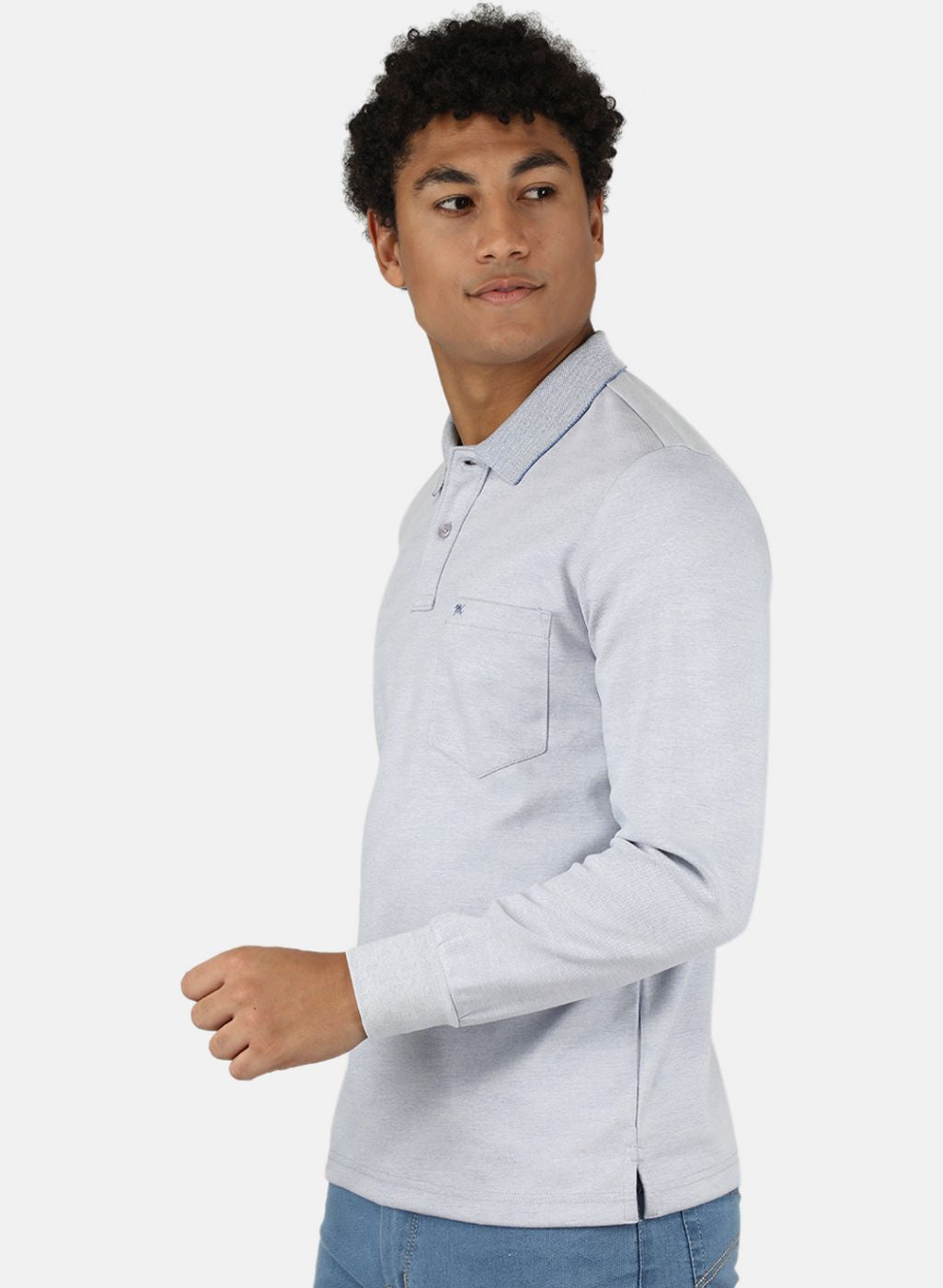 Men Sky Blue Solid T-Shirt