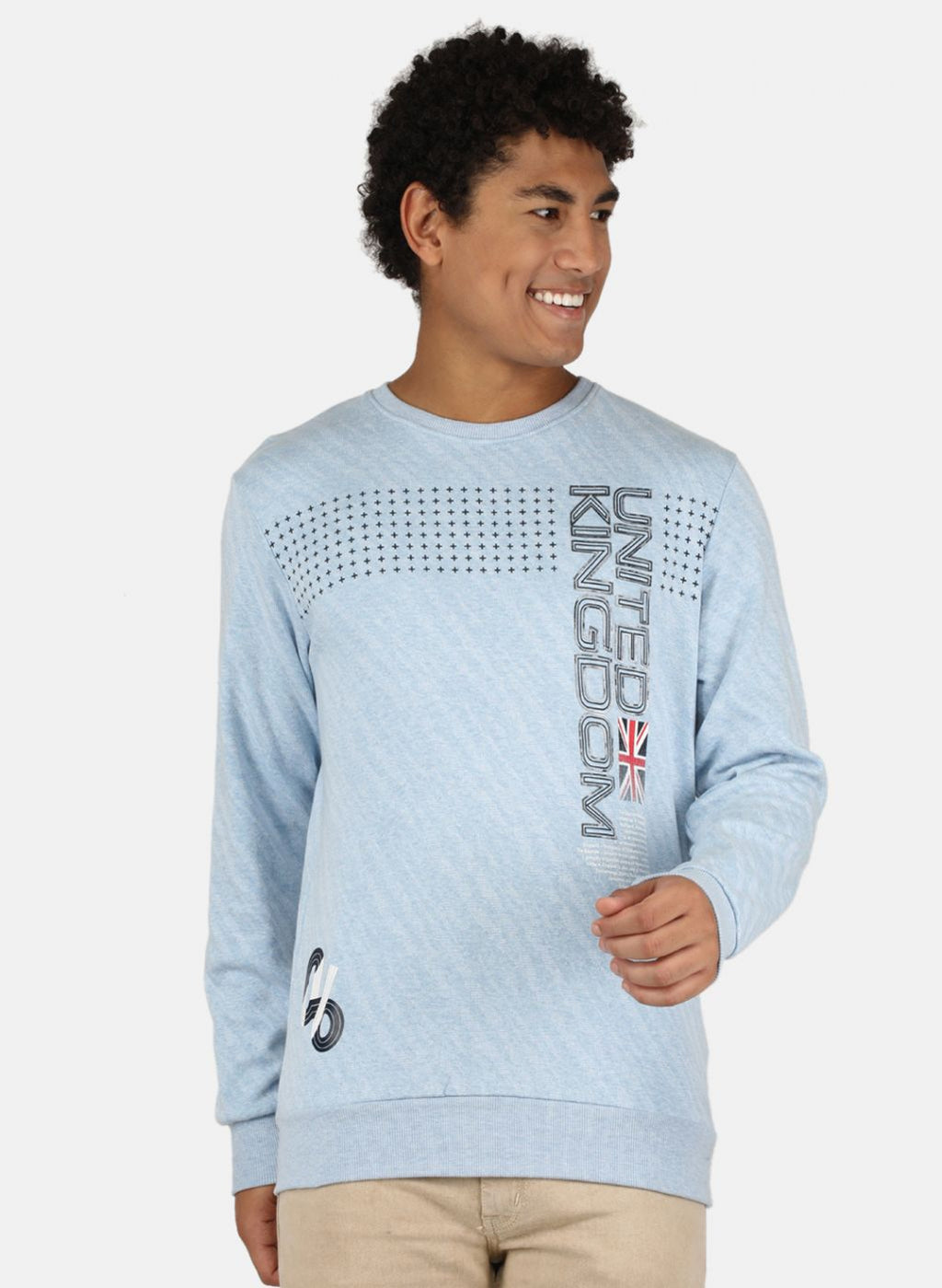 Men Blue Printed Sweatshirt