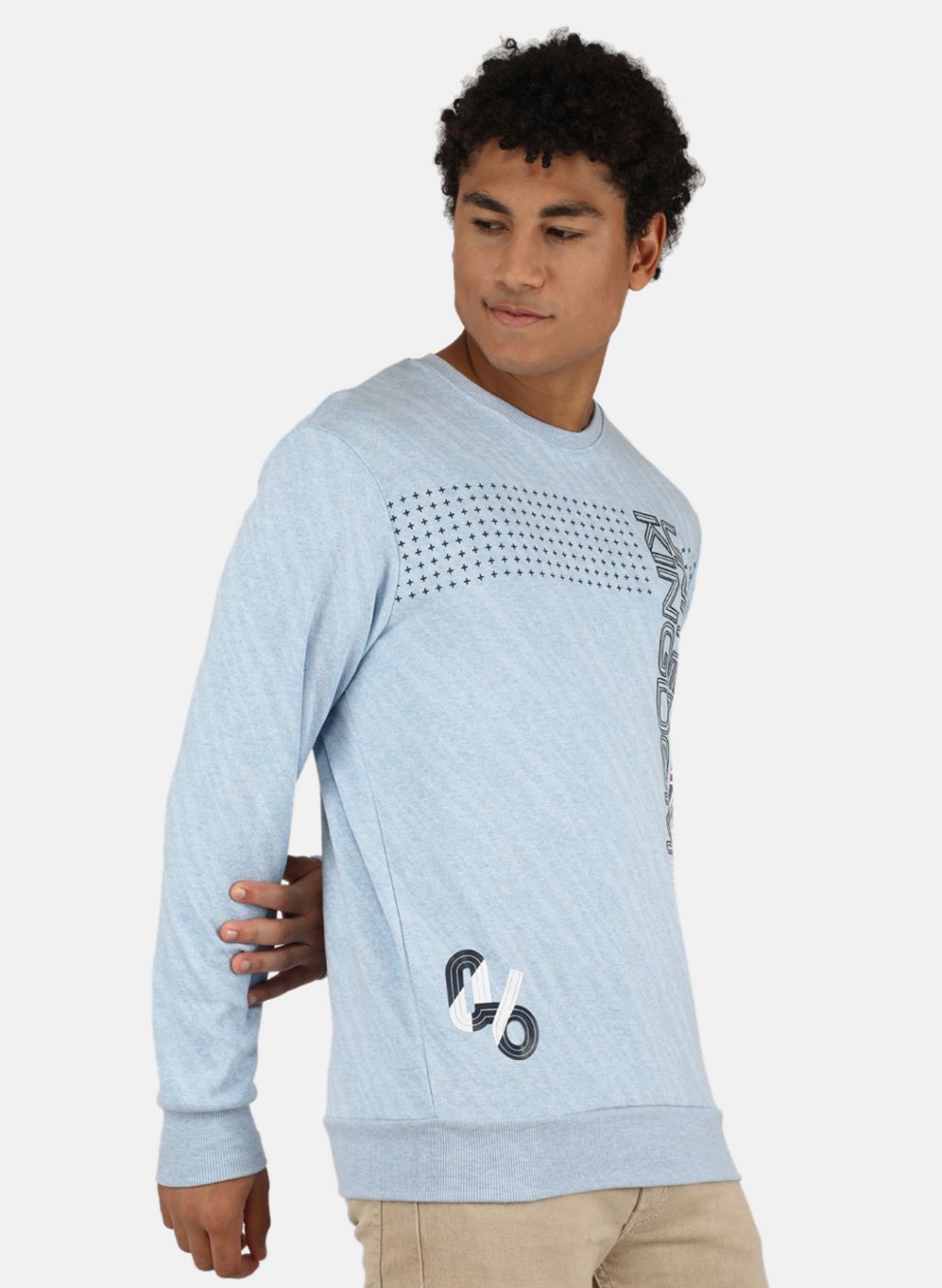 Men Blue Printed Sweatshirt