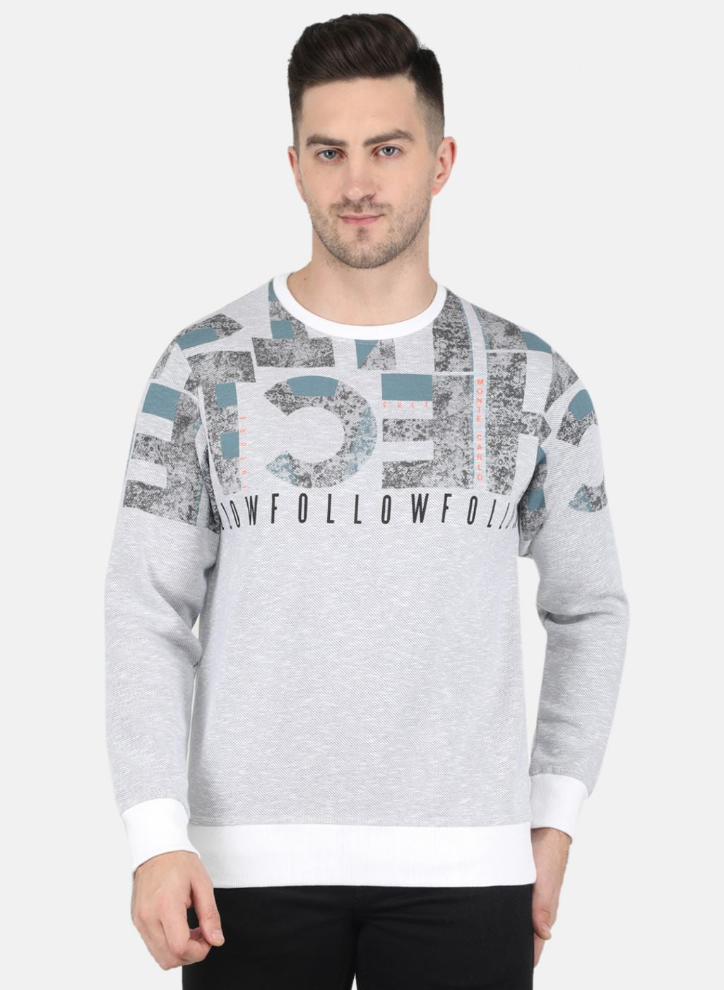 Men Grey Printed Sweatshirt