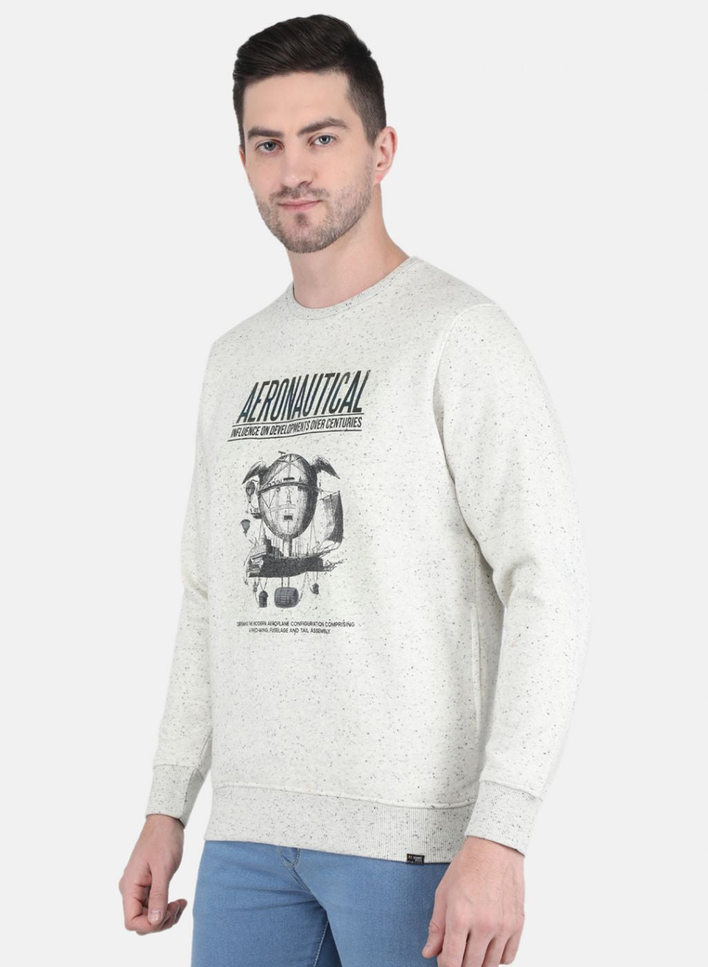Men Grey Jaquard Sweatshirt