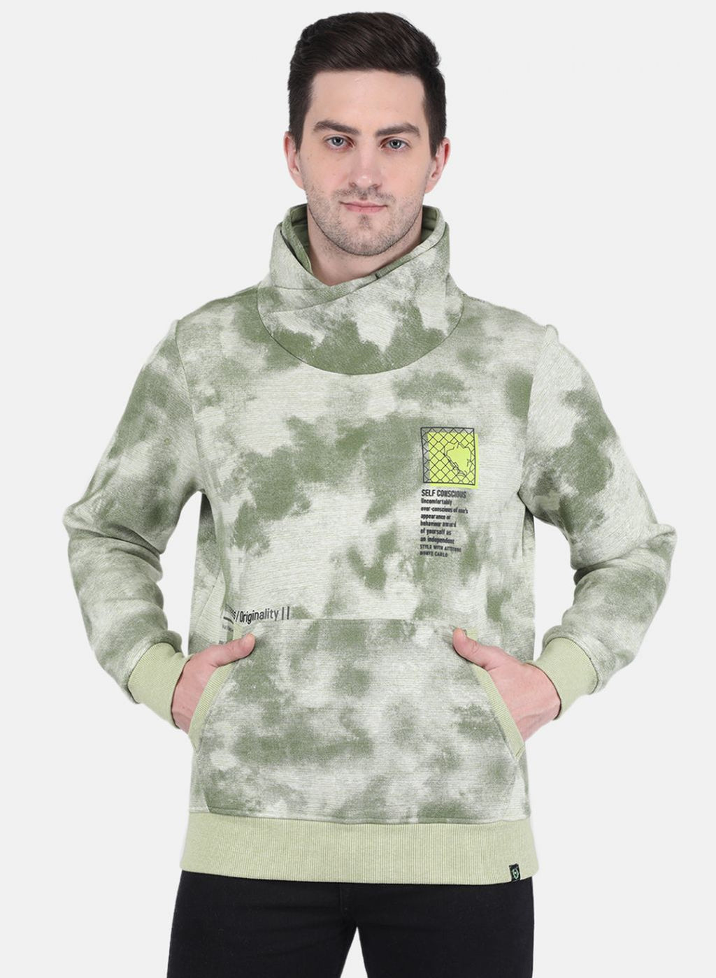 Men Green Printed Sweatshirt