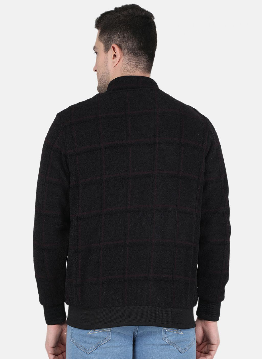 Men Maroon Printed Jacket