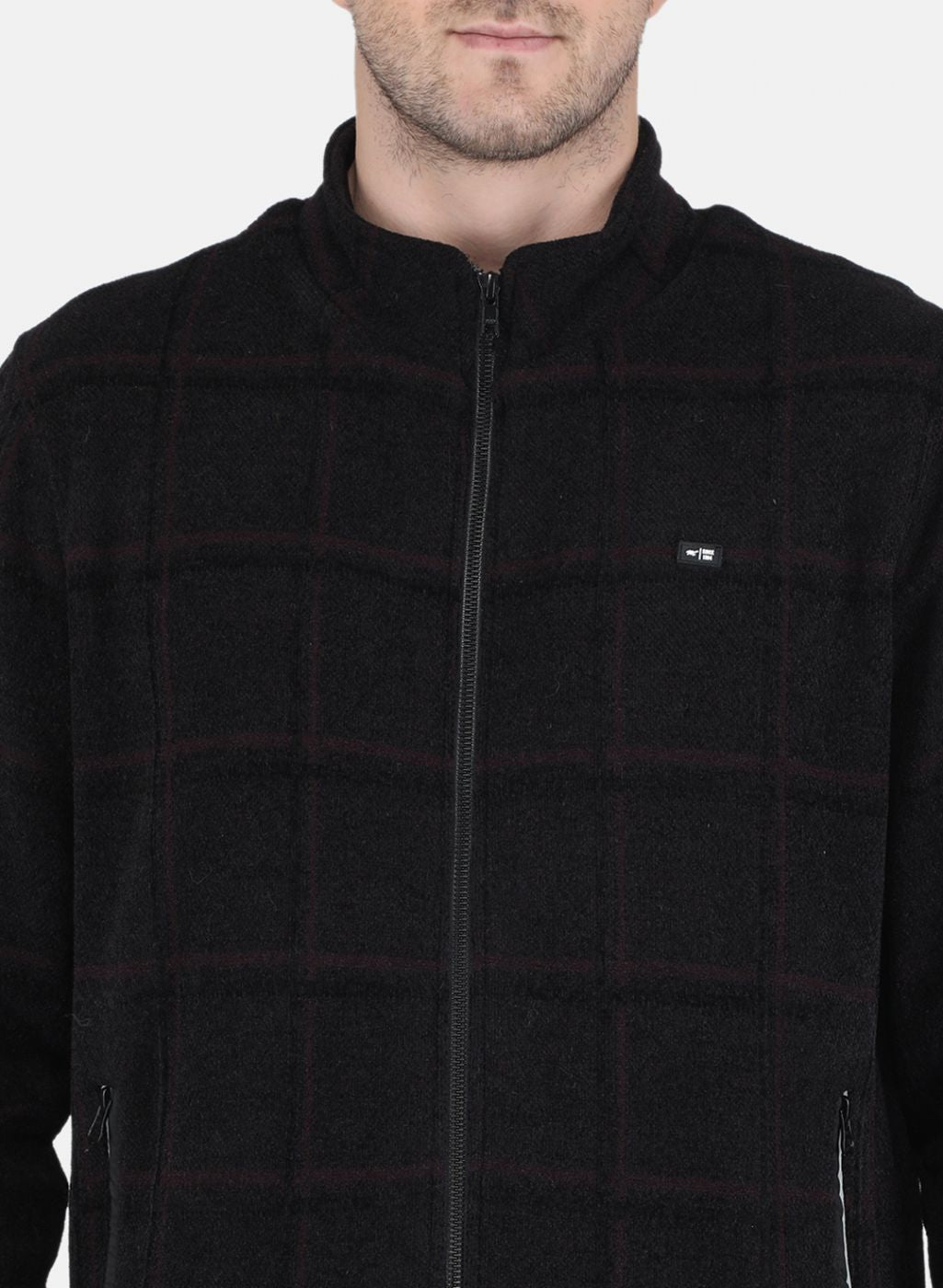 Men Maroon Printed Jacket