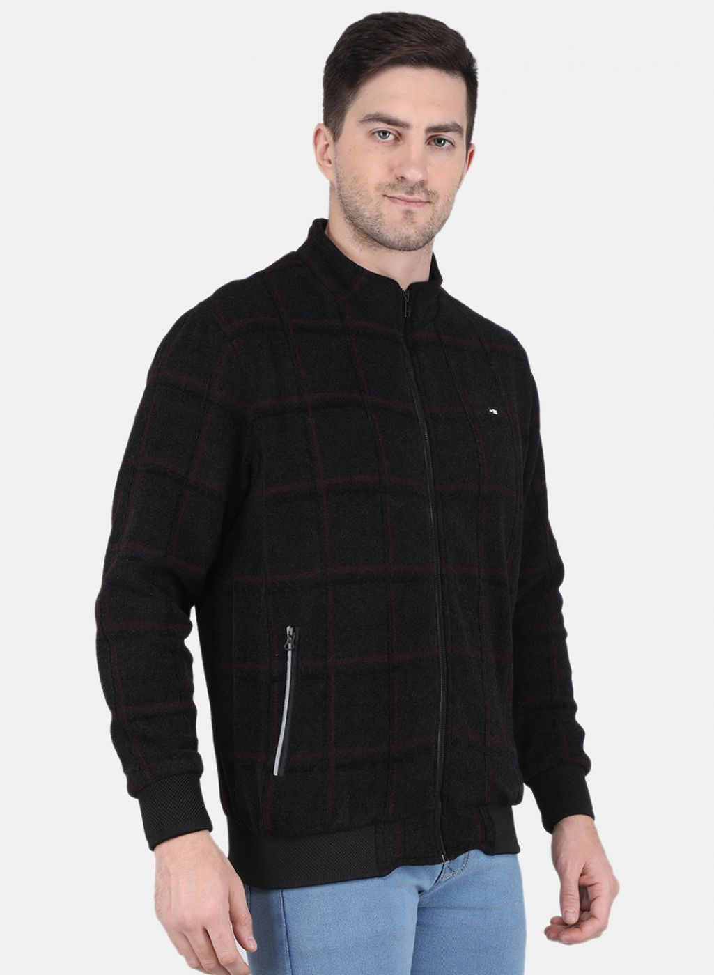 Men Maroon Printed Jacket