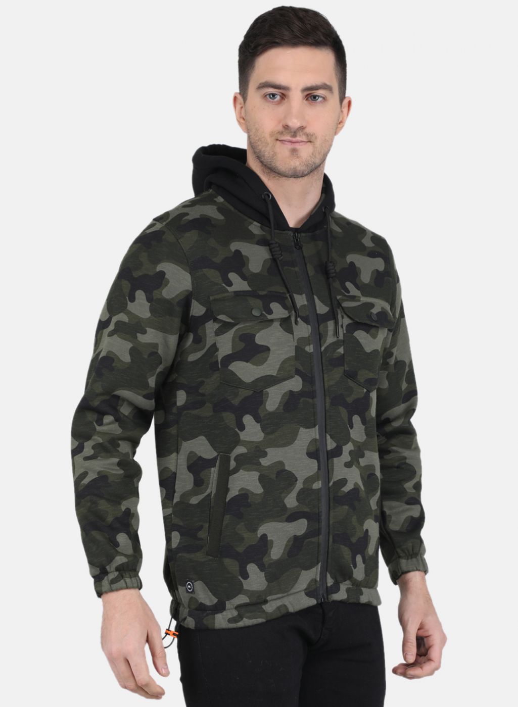 Men Olive Printed Sweatshirt