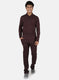 Men Maroon Solid Tracksuit