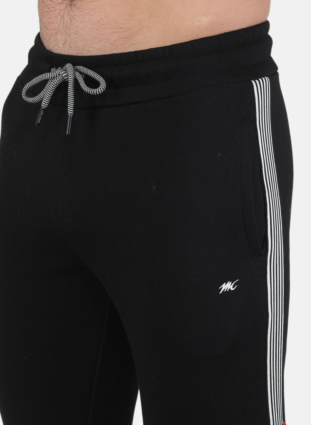 Men Black Printed Tracksuit