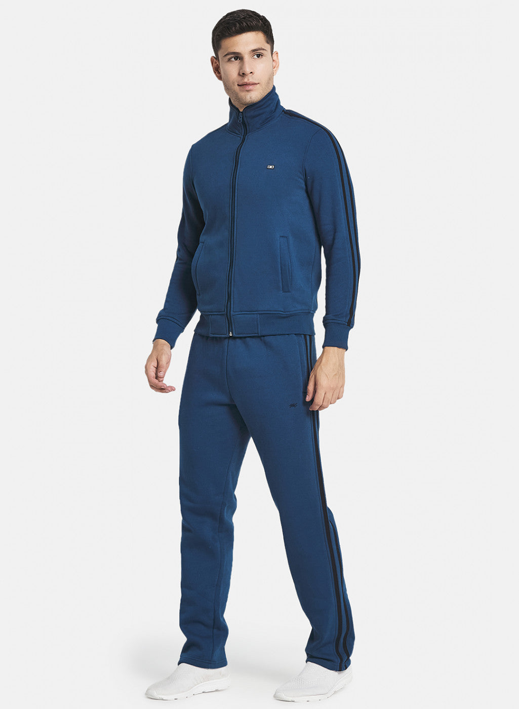 Men Teal Blue Tracksuit with Double piping on Sleeve