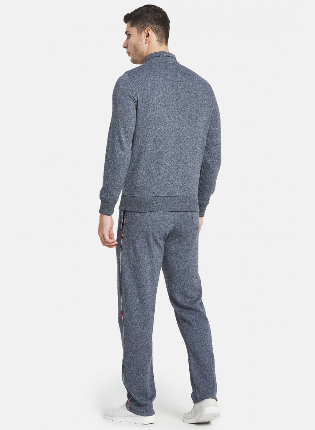 Men Blue Jaspe Fleece Tracksuit