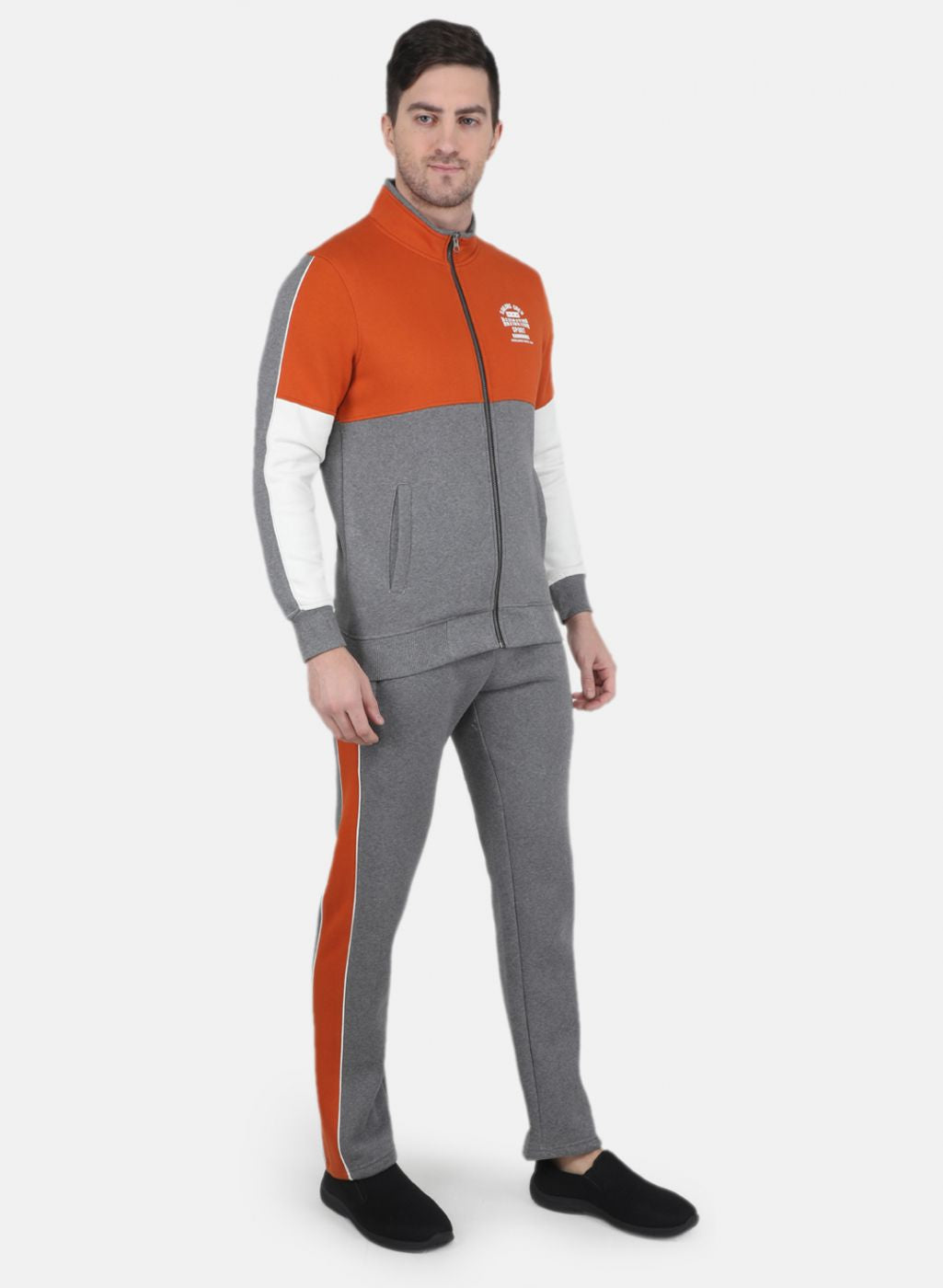 Men Orange Solid Tracksuit