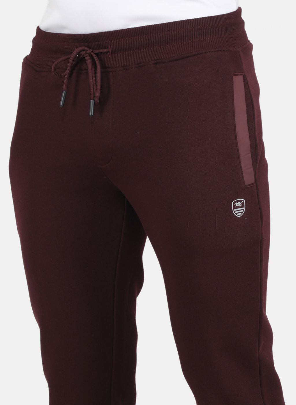 Men Burgundy Solid Tracksuit