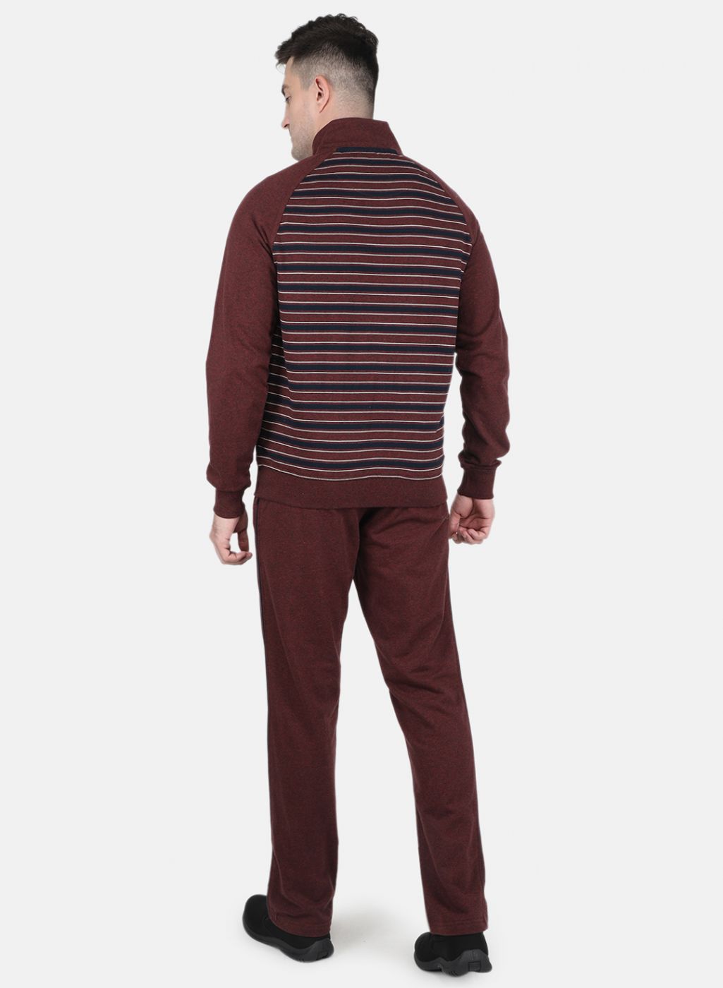 Men Maroon Stripe Tracksuit