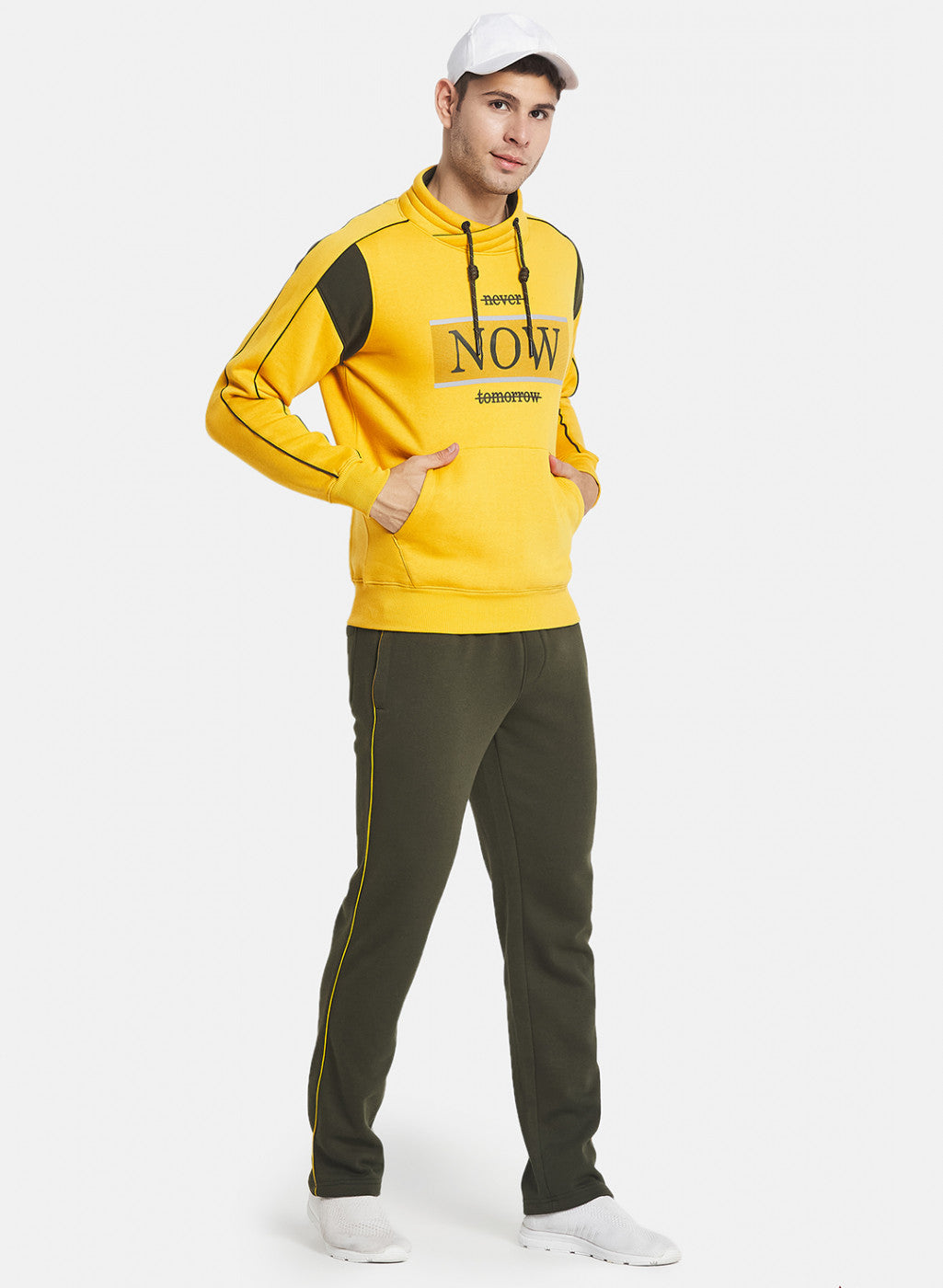 Men Mustard Cut & Sew Tracksuit