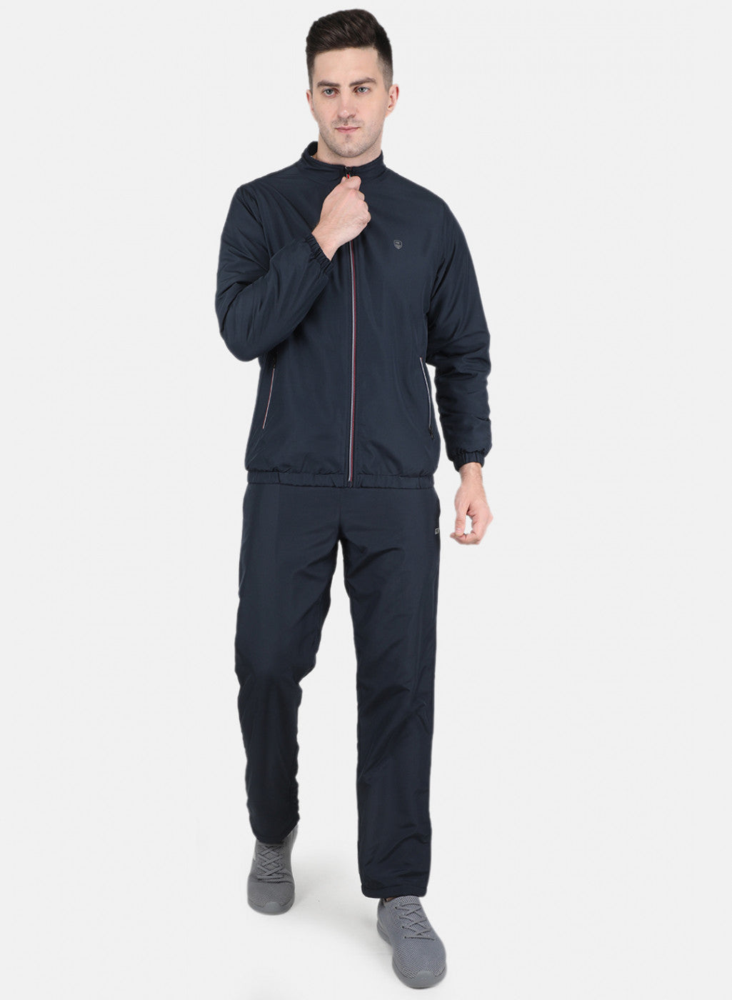 Men NAvy Blue Solid Tracksuit