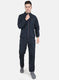 Men NAvy Blue Solid Tracksuit