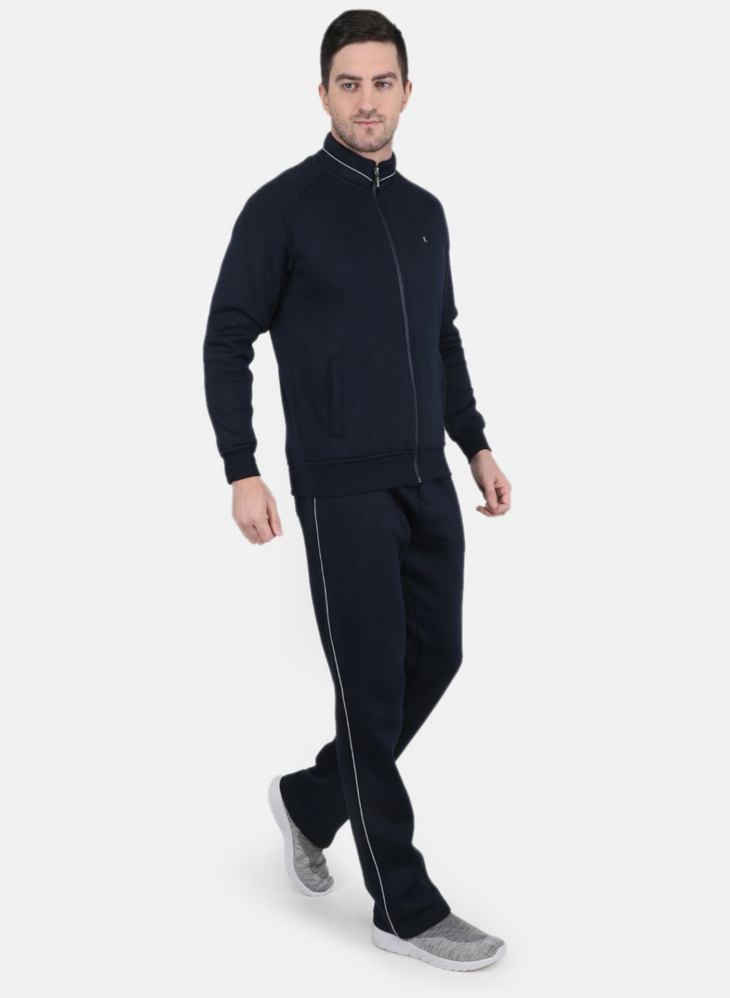 Men NAvy Blue Solid Tracksuit
