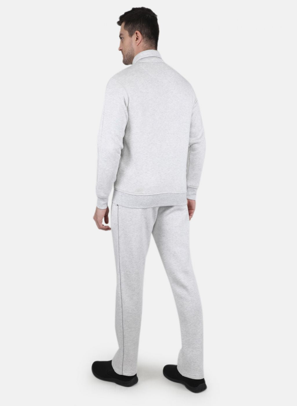 Men Grey Solid Tracksuit