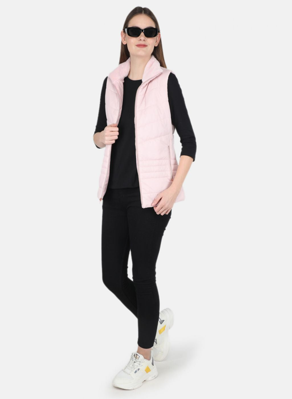 Women Pink Printed Jacket