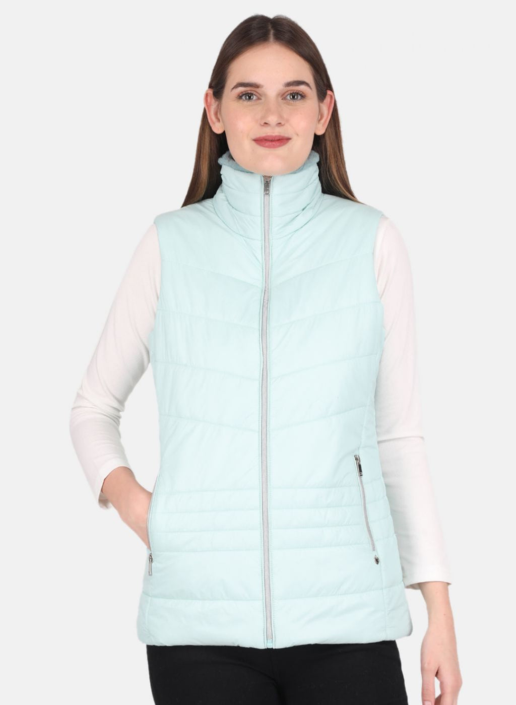 Women Aqua Blue Printed Jacket