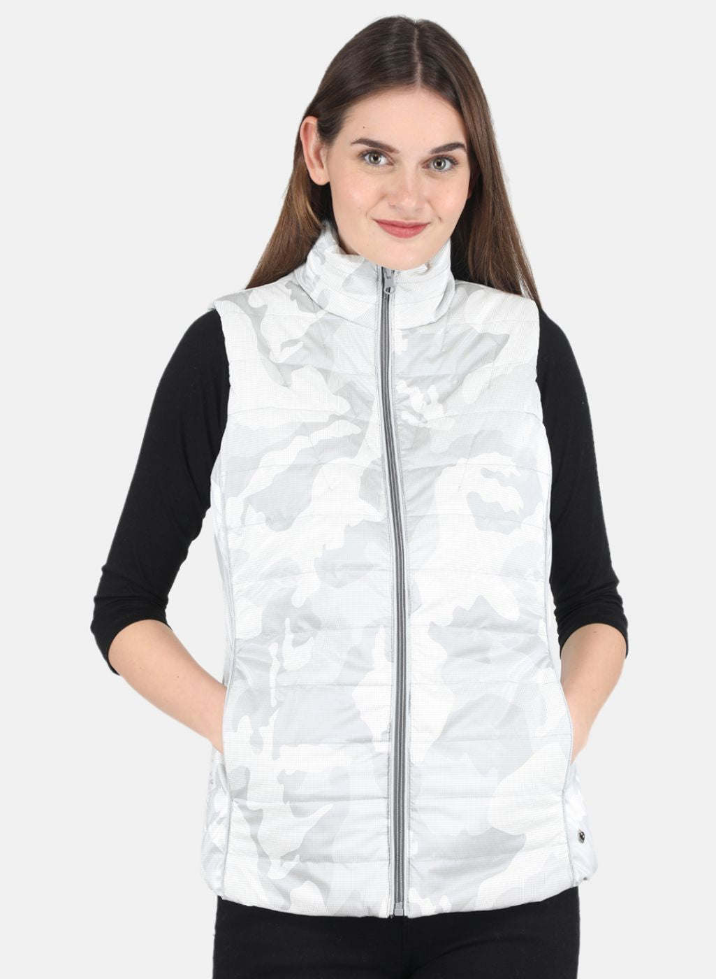 Women Grey Self Design Jacket