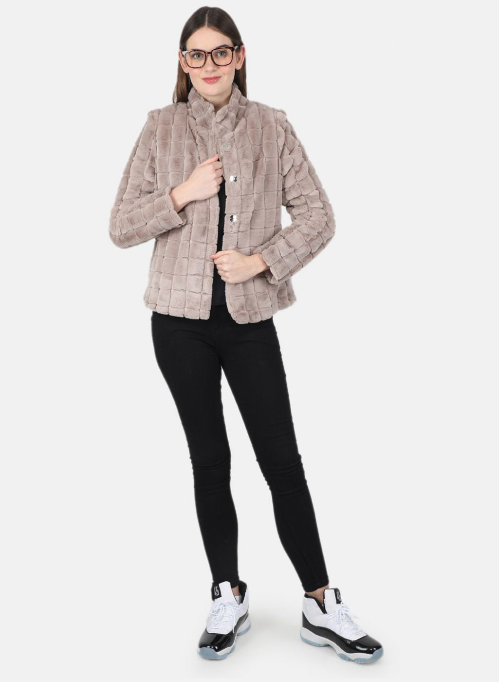 Women Beige Solid Jacket