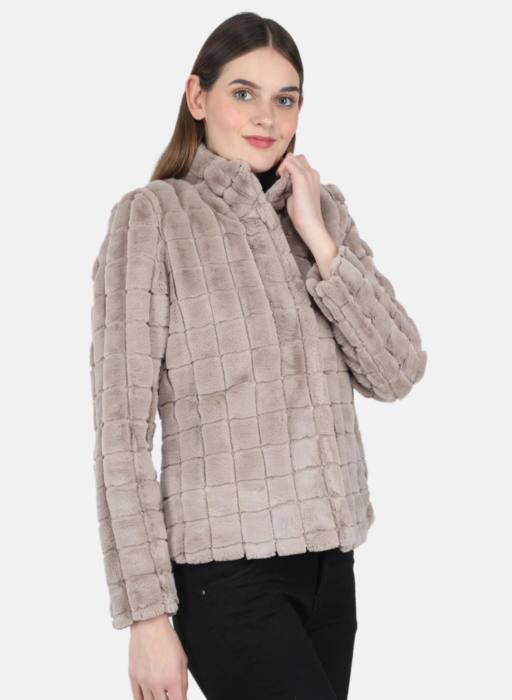 Women Beige Solid Jacket