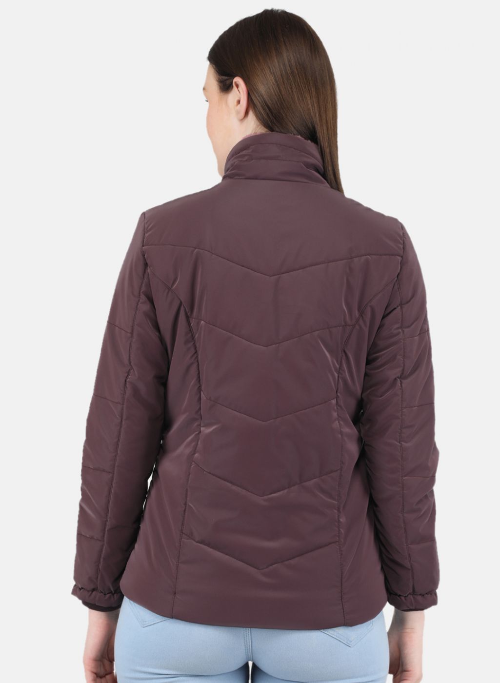 Women Purple Solid Jacket