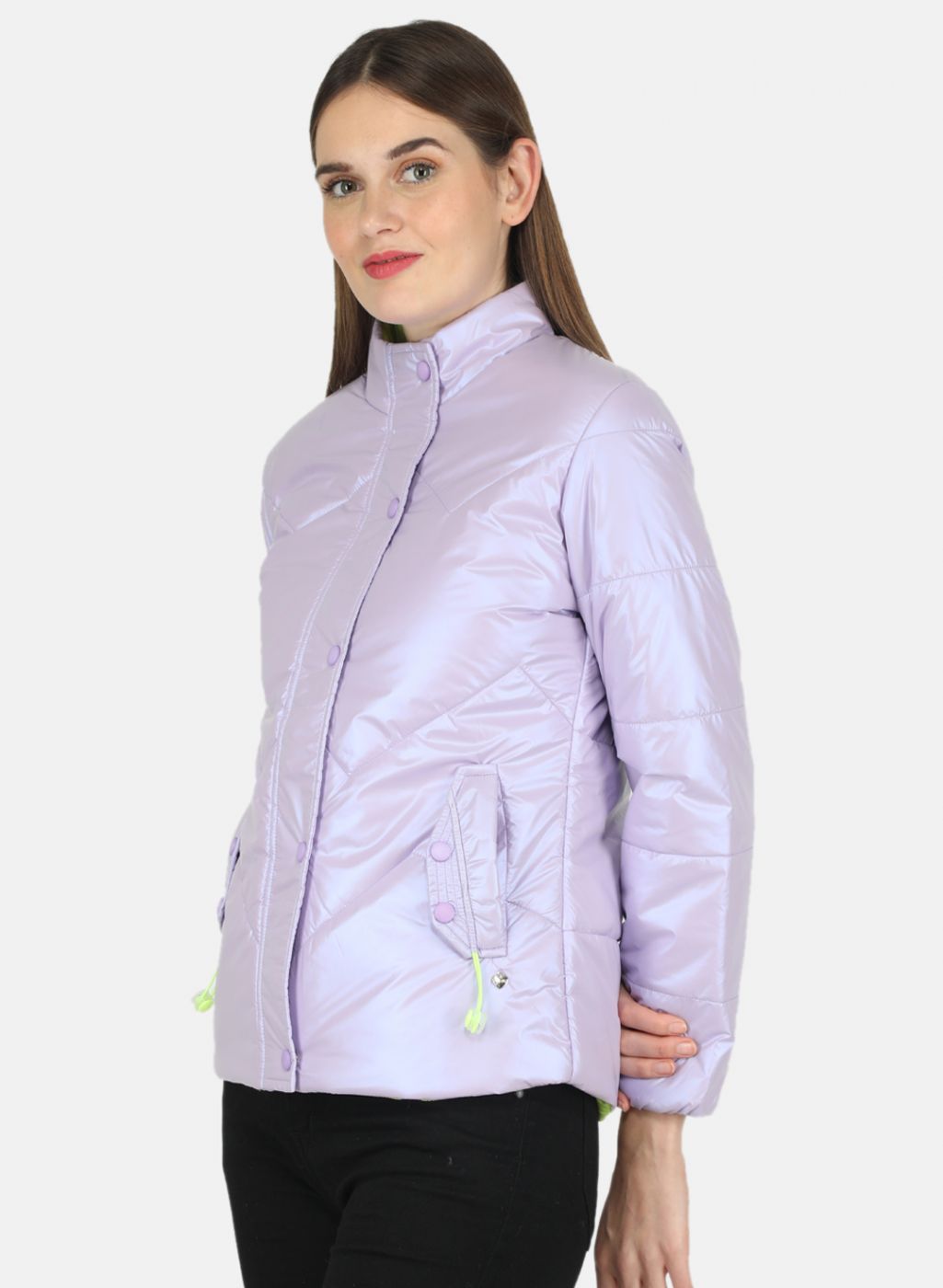 Women Purple Solid Jacket