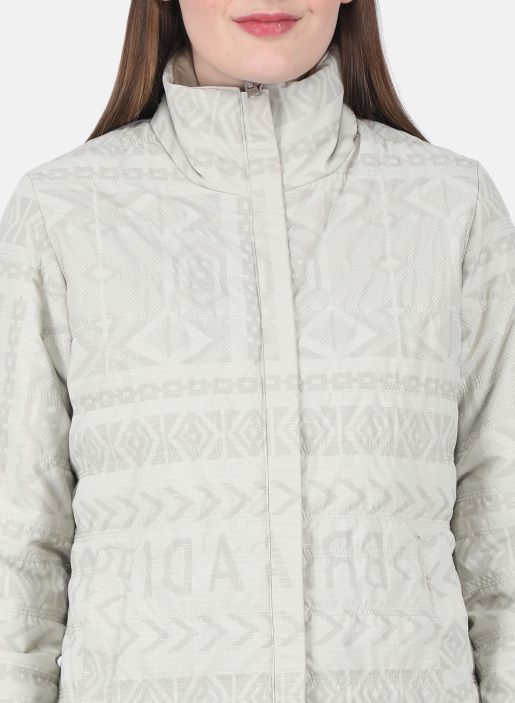 Women Beige Printed Jacket