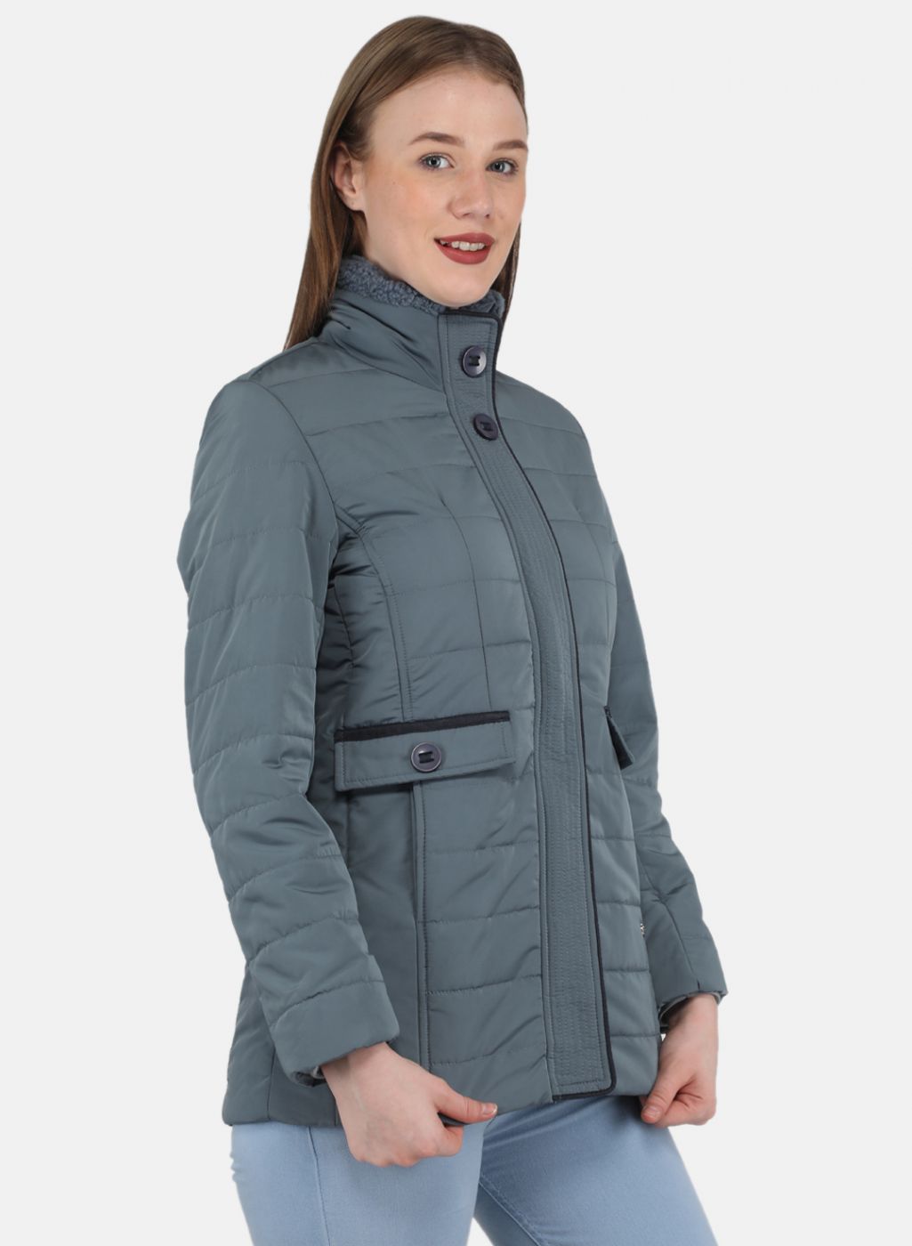 Women Grey Solid Jacket