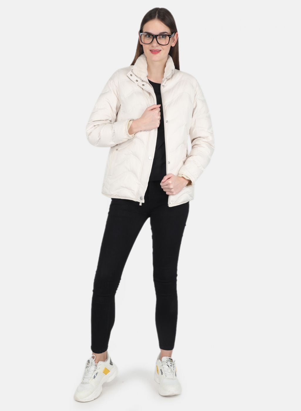 Women Beige Embroidered Jacket