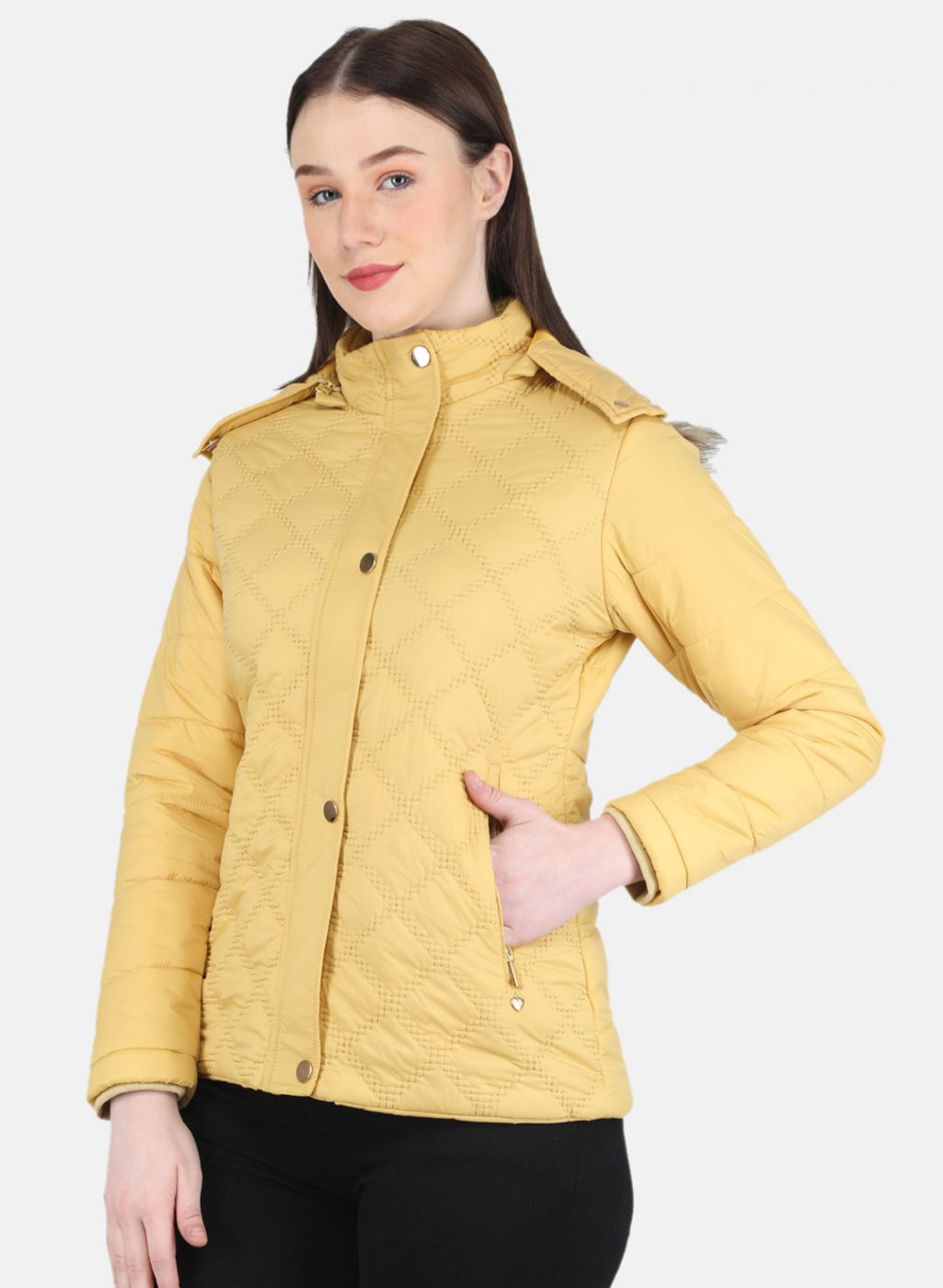 Women Mustard Embroidered Jacket