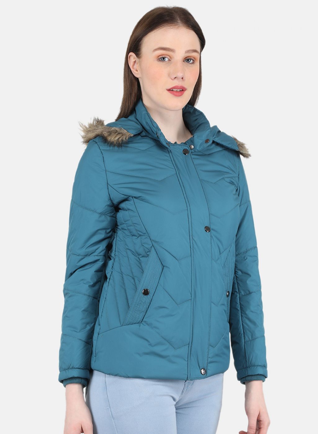 Women Blue Solid Jacket