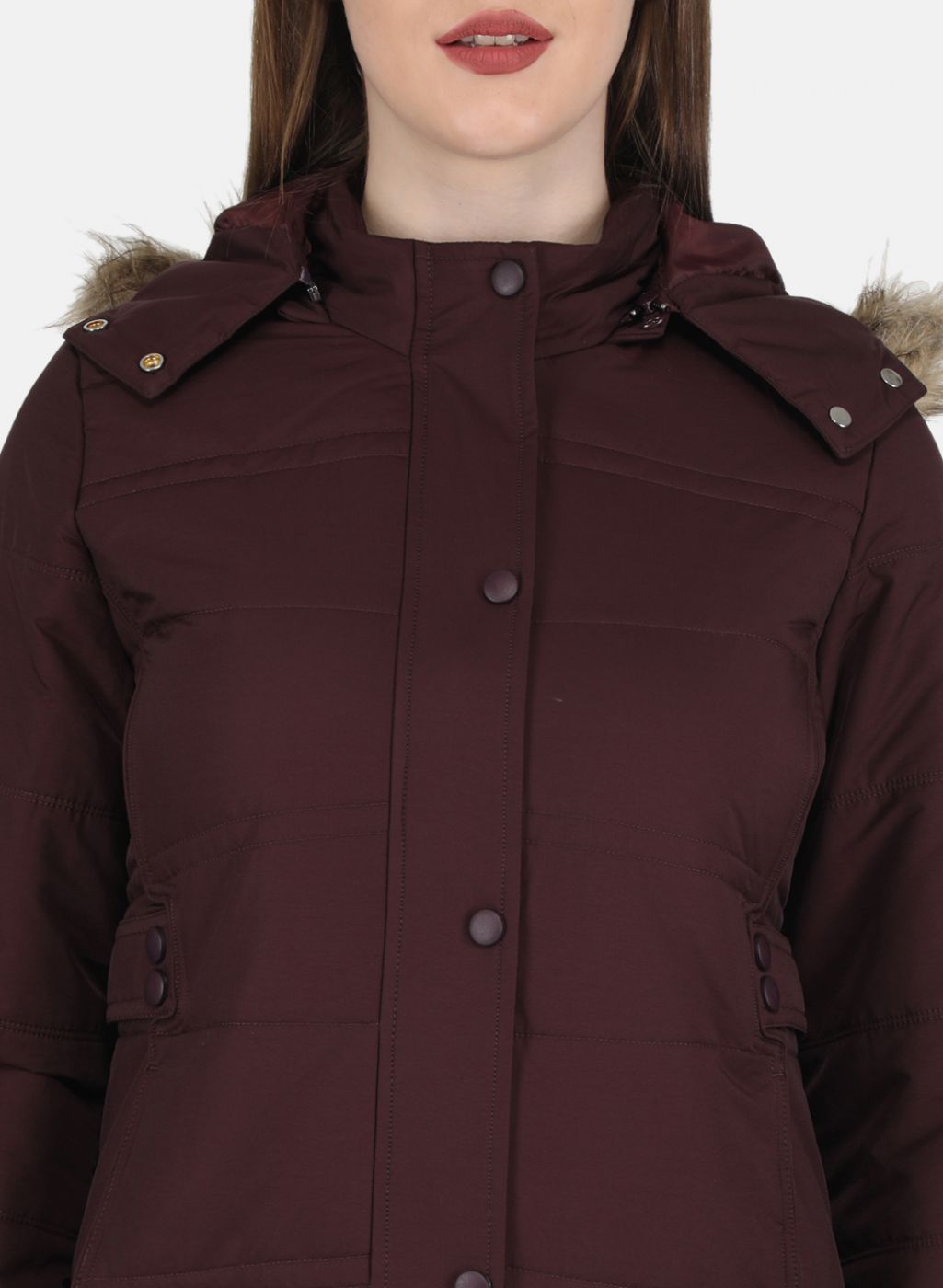 Women Purple Solid Jacket