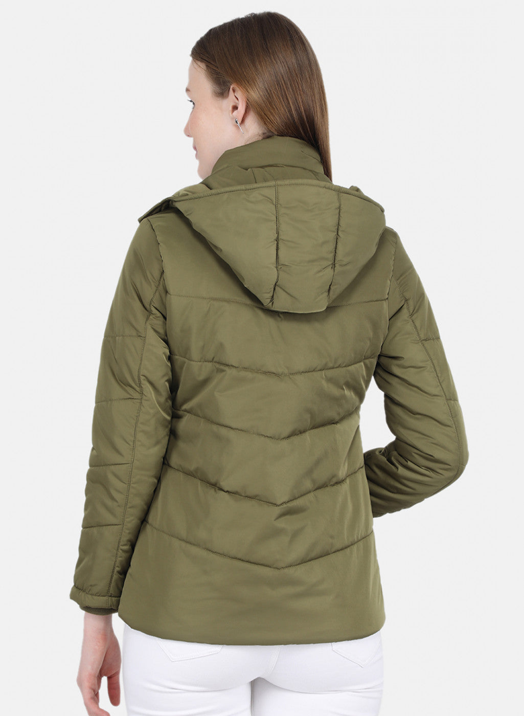 Women Green Solid Jacket