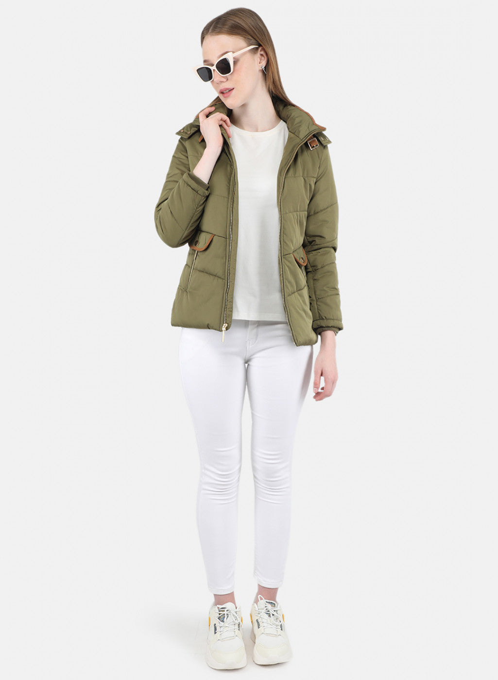 Women Green Solid Jacket
