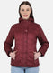 Women Maroon Check Jacket