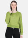Women Green Embroidered Sweatshirt