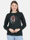 Women Green Printed Sweatshirt