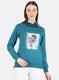 Women Blue Printed Sweatshirt