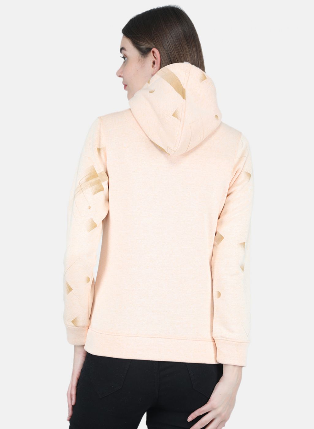 Women Peach Printed Sweatshirt
