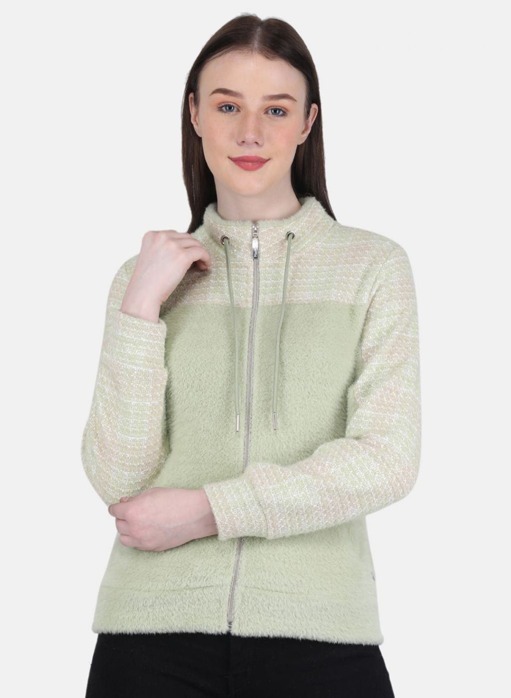 Women Green Printed Sweatshirt