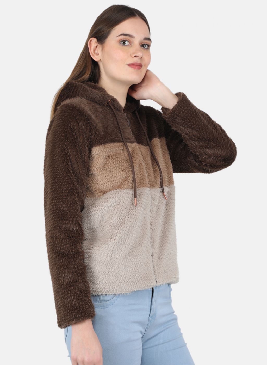 Women Brown Printed Jacket