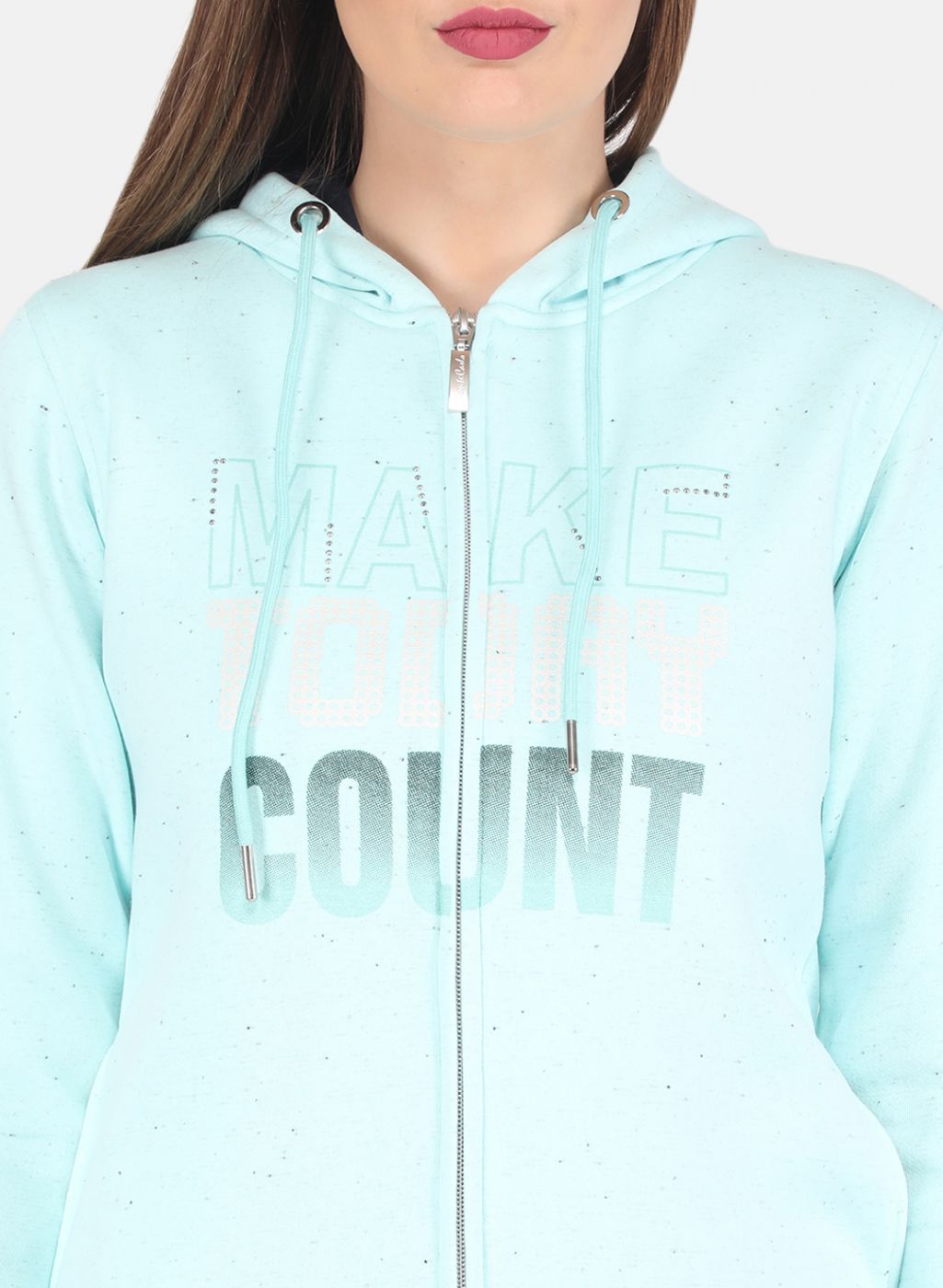 Women Blue Printed Sweatshirt